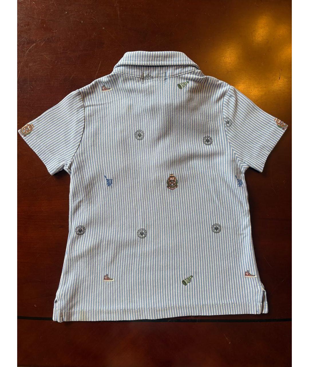 POLO RALPH LAUREN Голубая хлопковая детская футболка, фото 2