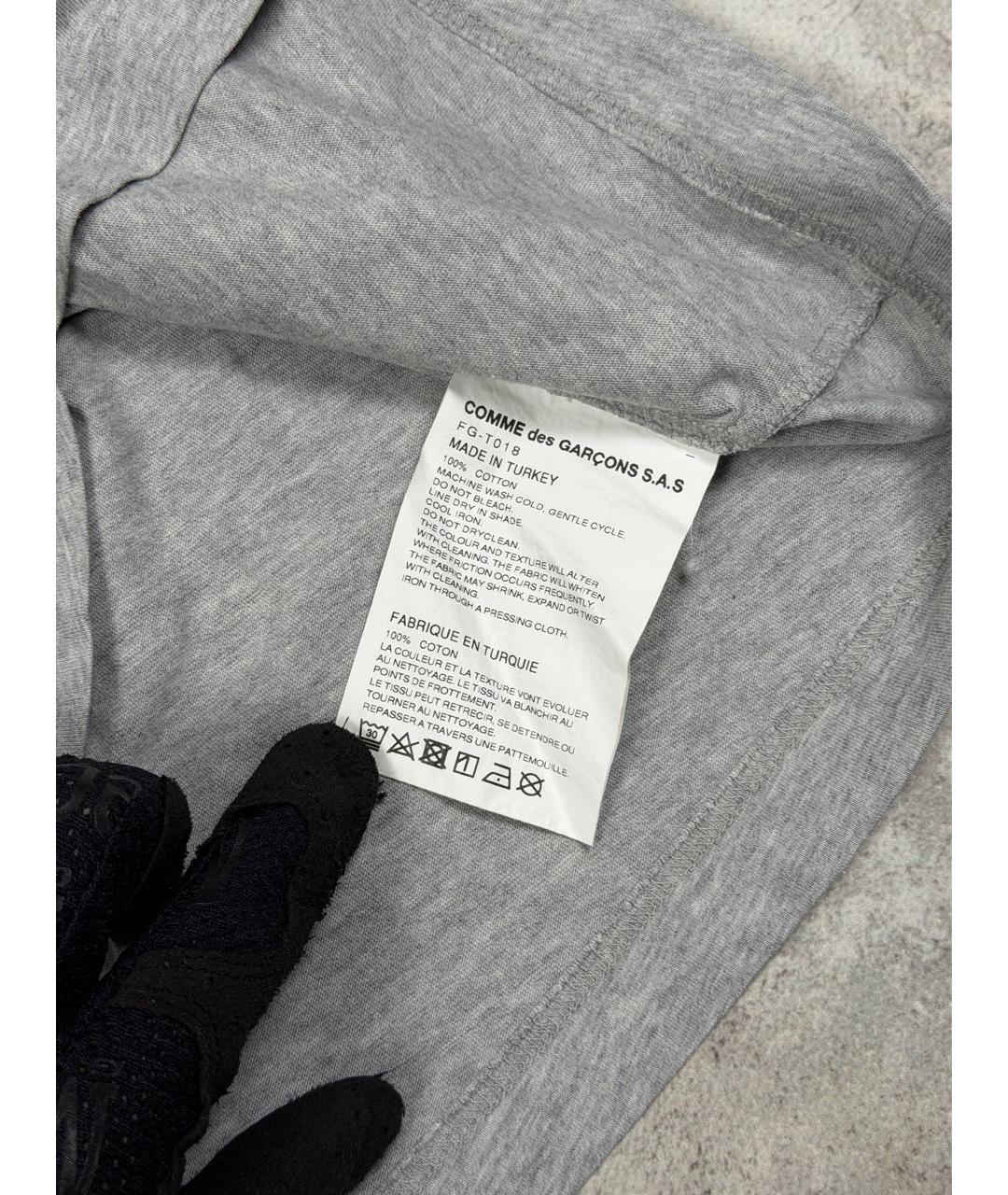 COMME DES GARҪONS HOMME Серая хлопковая футболка, фото 7