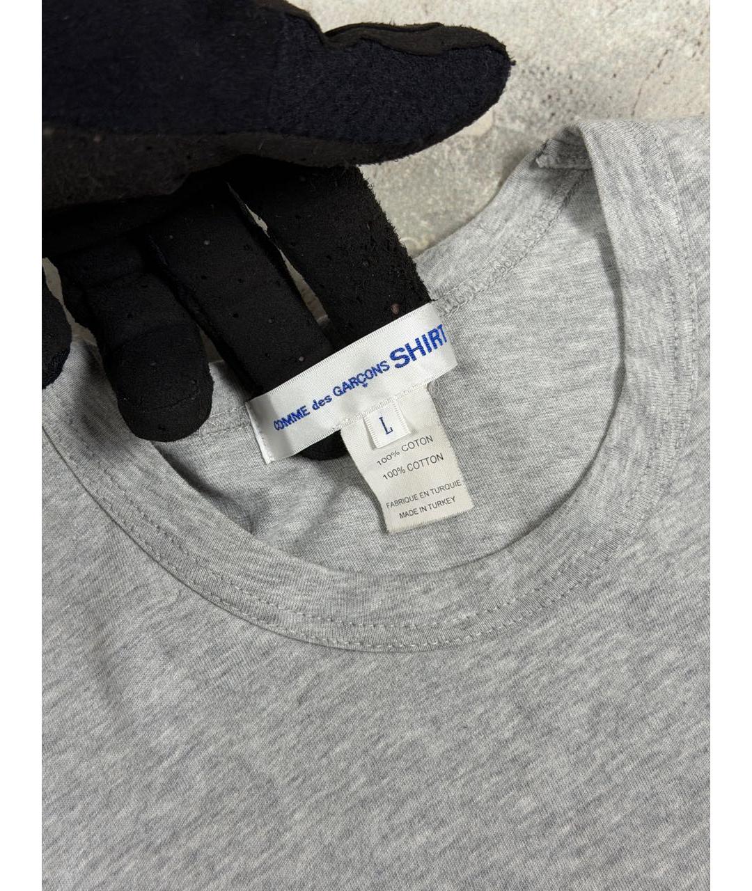 COMME DES GARҪONS HOMME Серая хлопковая футболка, фото 5
