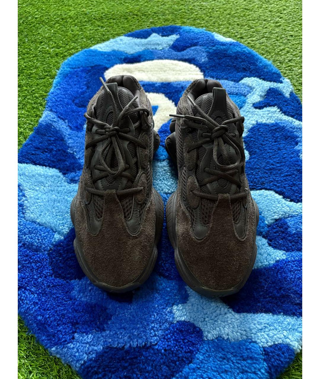 ADIDAS YEEZY Черные замшевые низкие кроссовки / кеды, фото 2