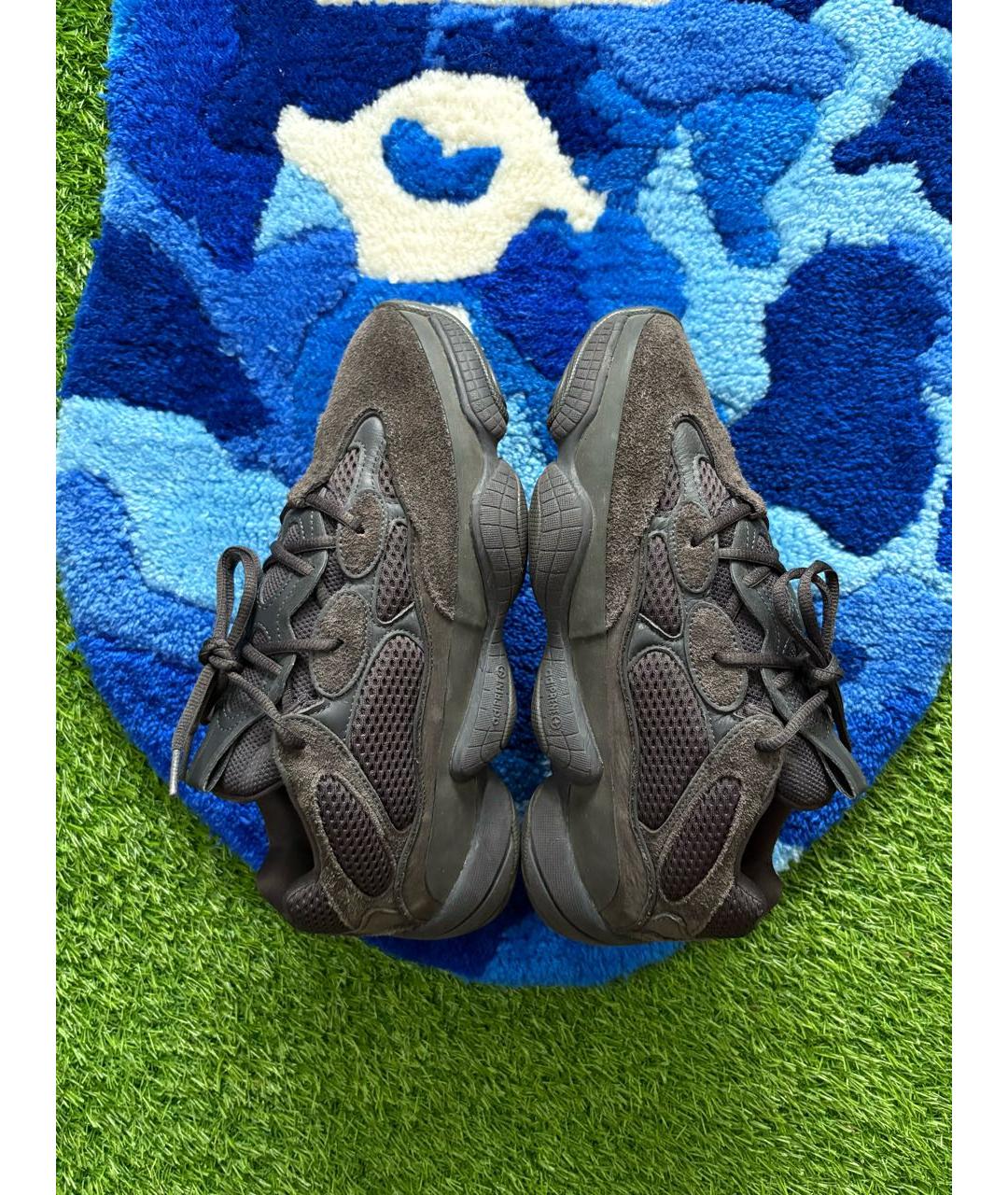 ADIDAS YEEZY Черные замшевые низкие кроссовки / кеды, фото 4