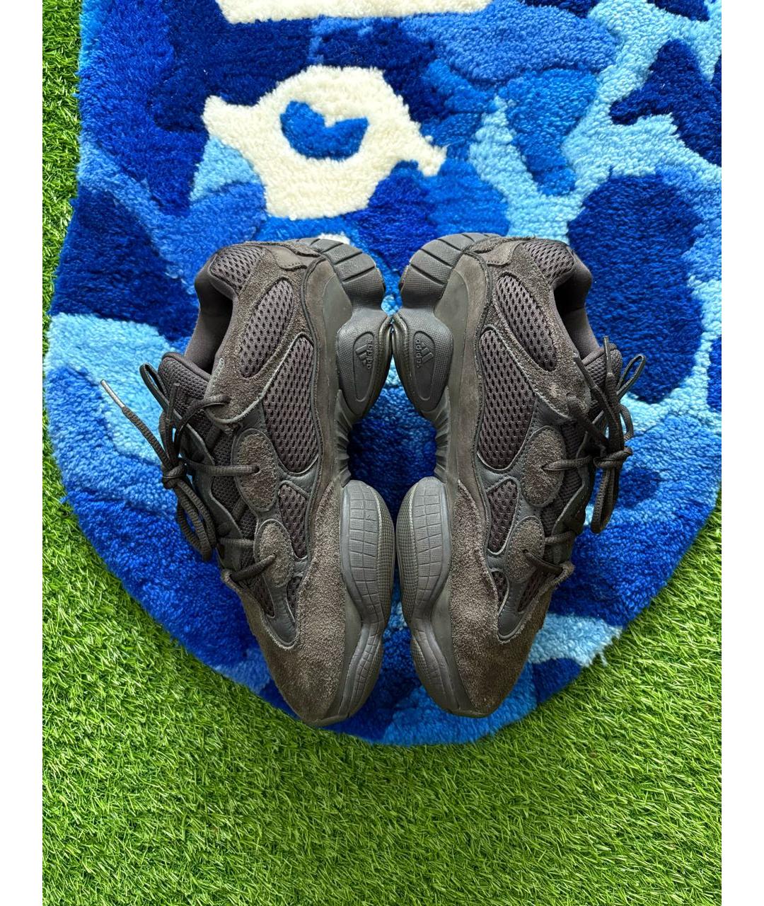 ADIDAS YEEZY Черные замшевые низкие кроссовки / кеды, фото 3