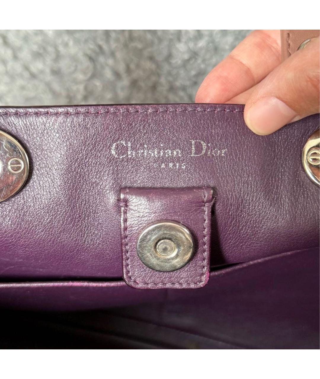 CHRISTIAN DIOR Коричневая кожаная сумка с короткими ручками, фото 5