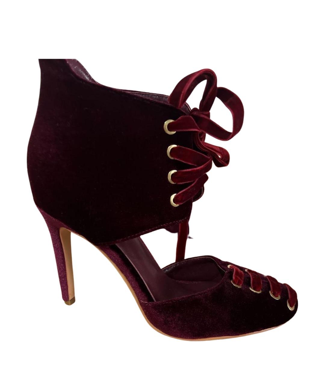 JIMMY CHOO Бордовые бархатные туфли, фото 1