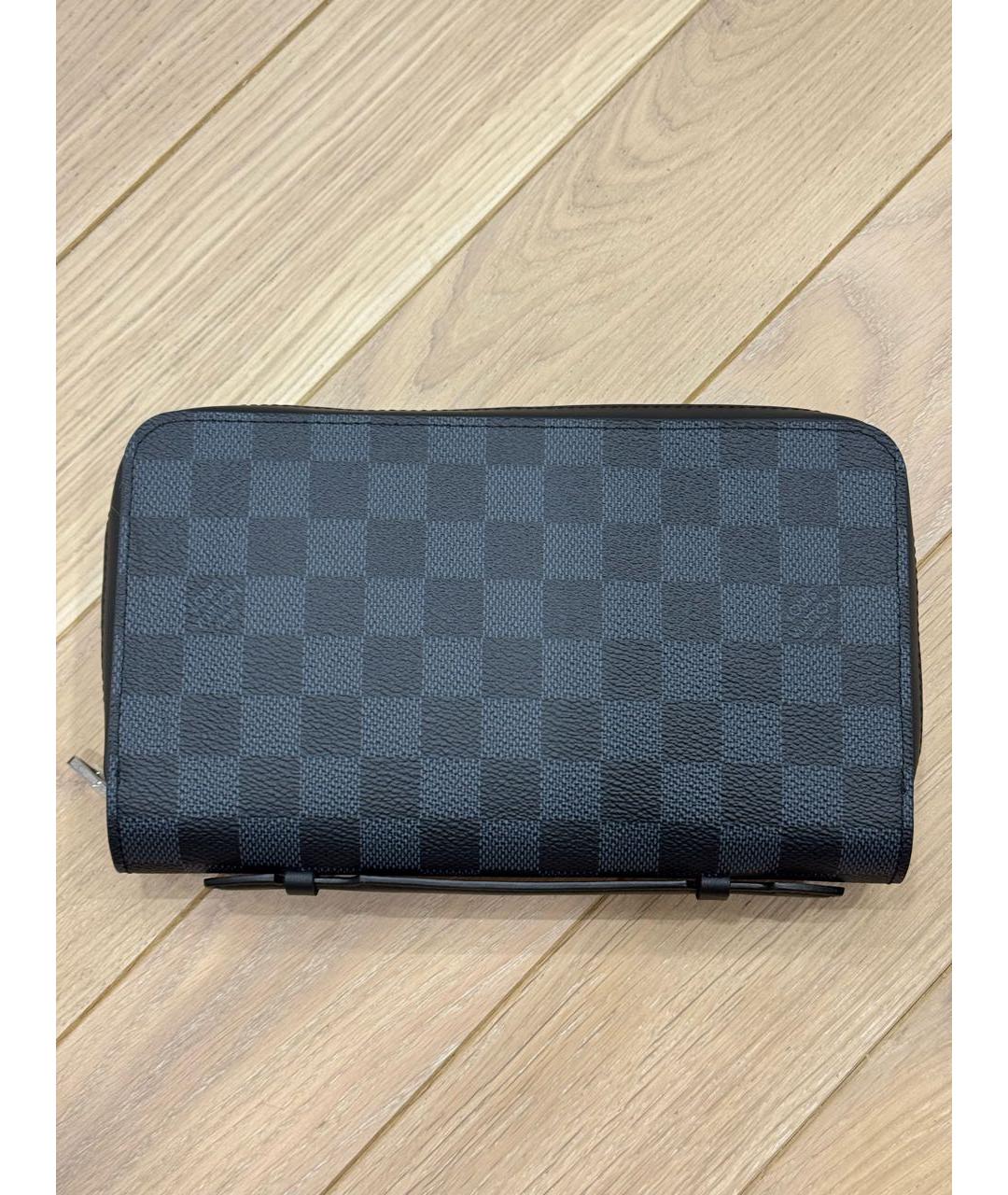 LOUIS VUITTON Темно-синяя канва барсетка, фото 2