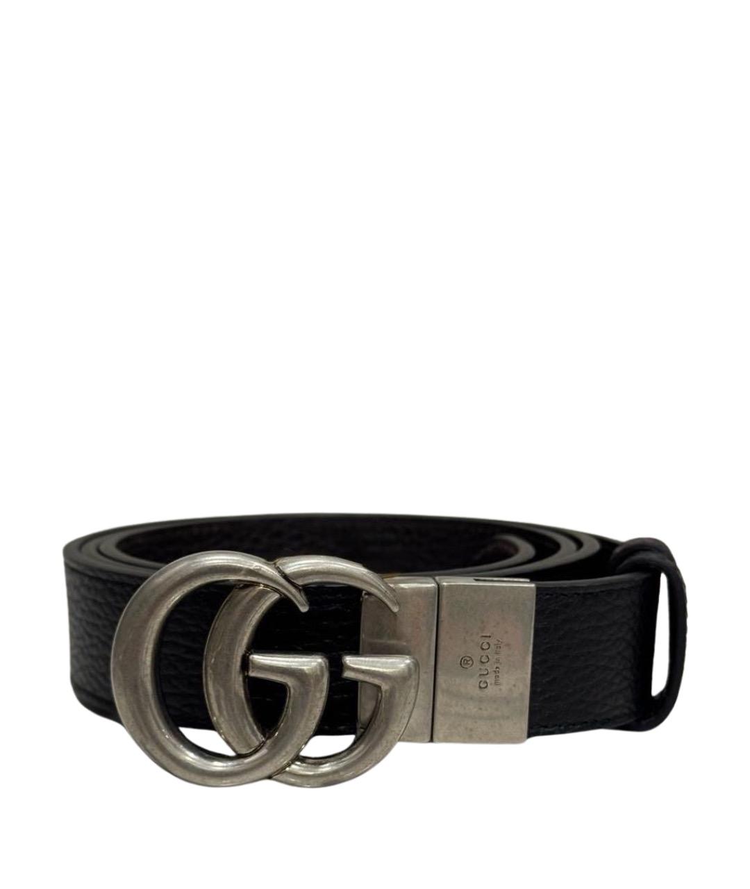 GUCCI Черный кожаный ремень, фото 1