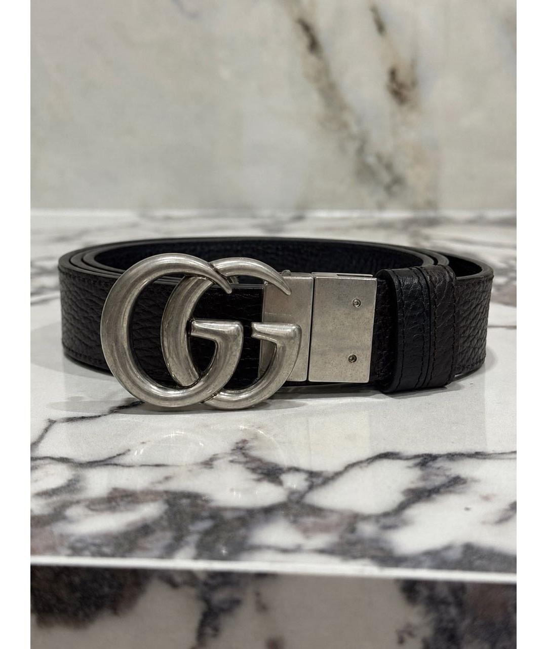 GUCCI Черный кожаный ремень, фото 2