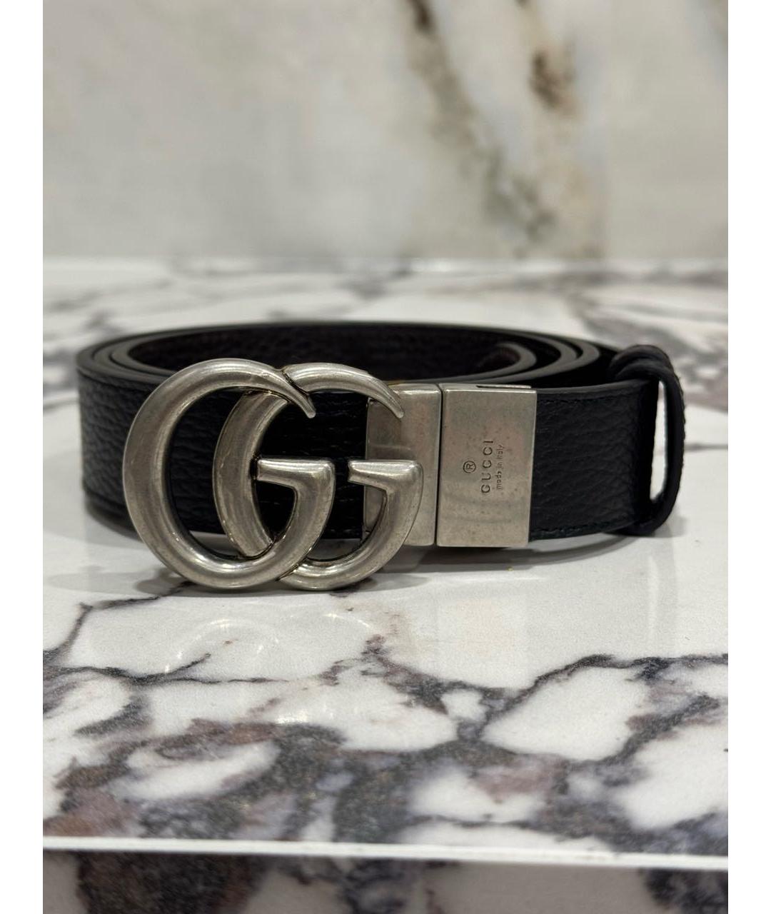 GUCCI Черный кожаный ремень, фото 7