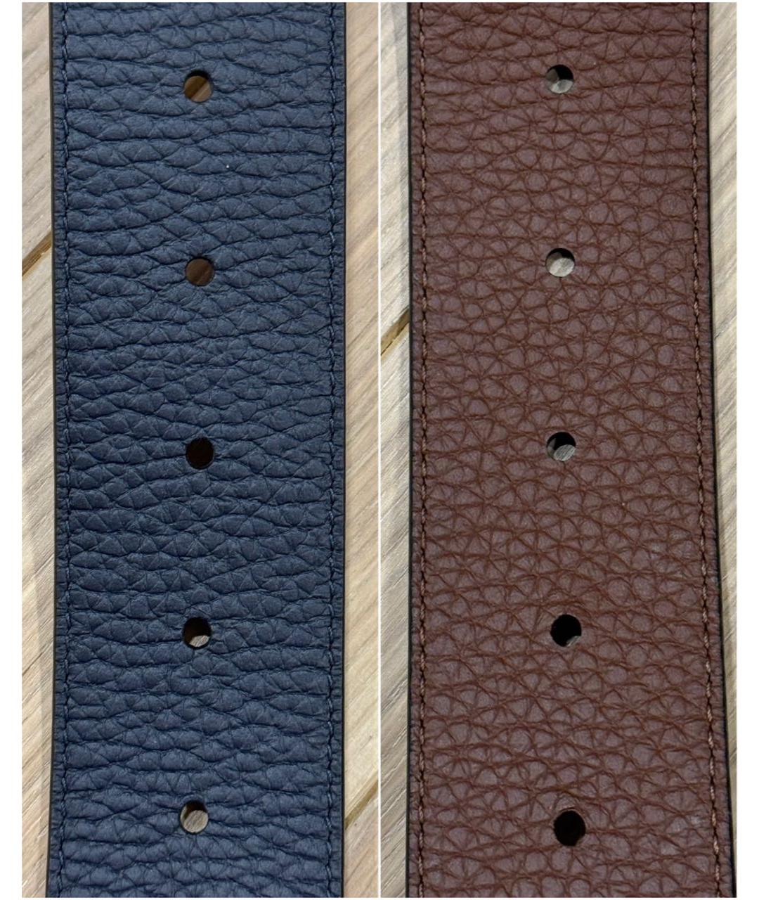 LOUIS VUITTON Темно-синий кожаный ремень, фото 4