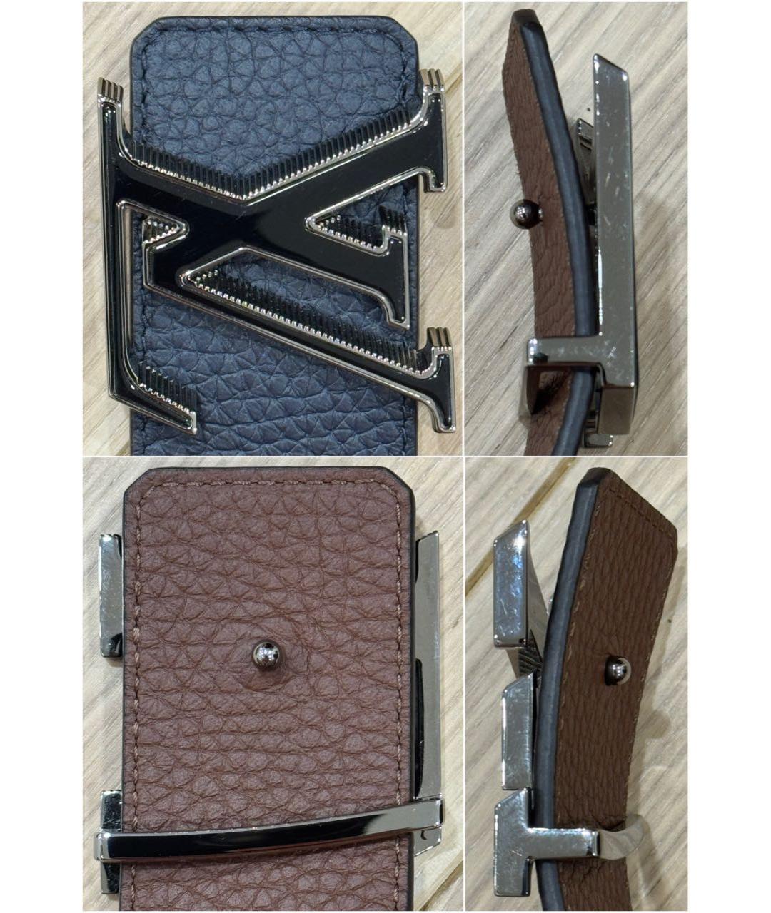 LOUIS VUITTON Темно-синий кожаный ремень, фото 3