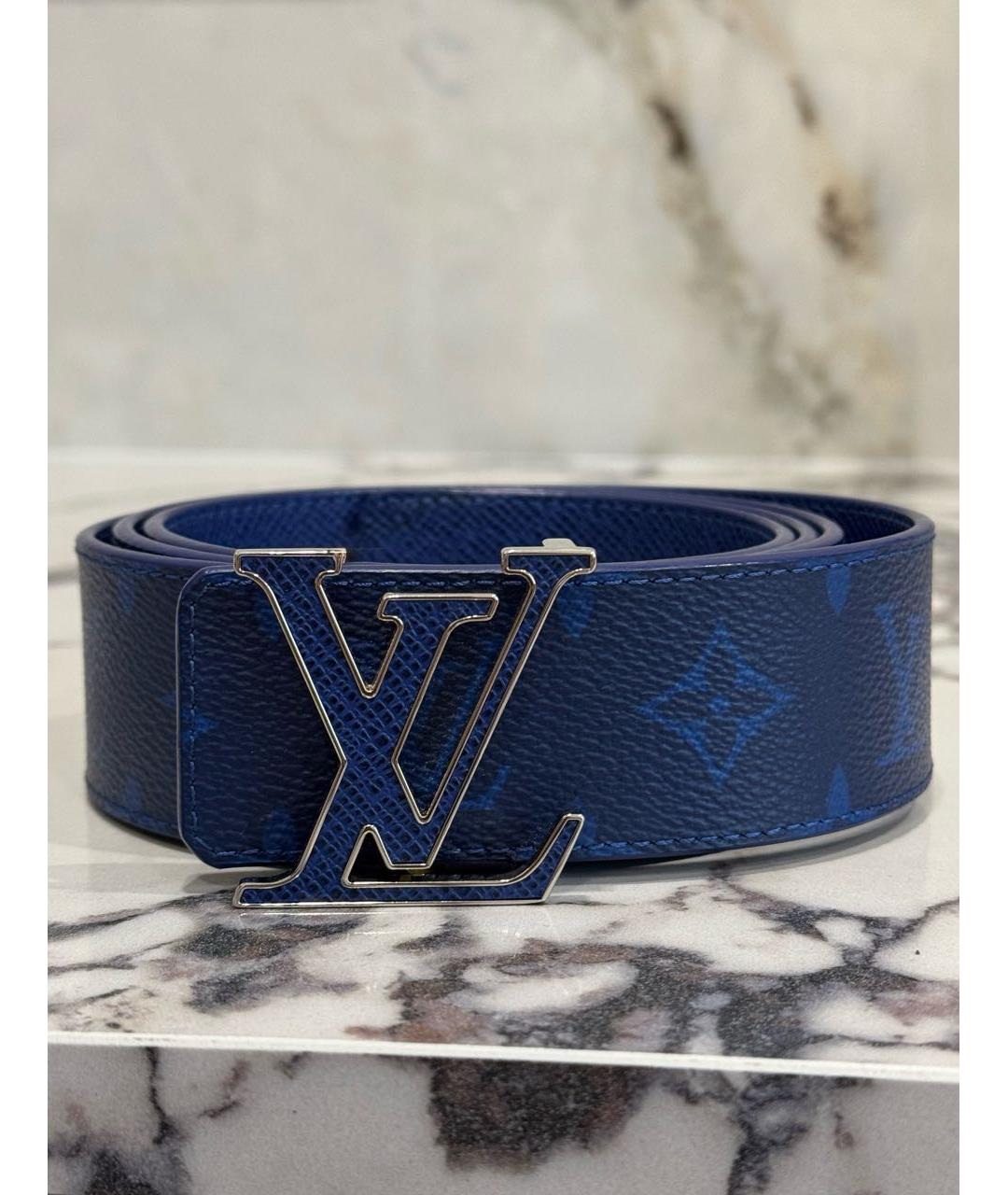 LOUIS VUITTON Синий кожаный ремень, фото 8