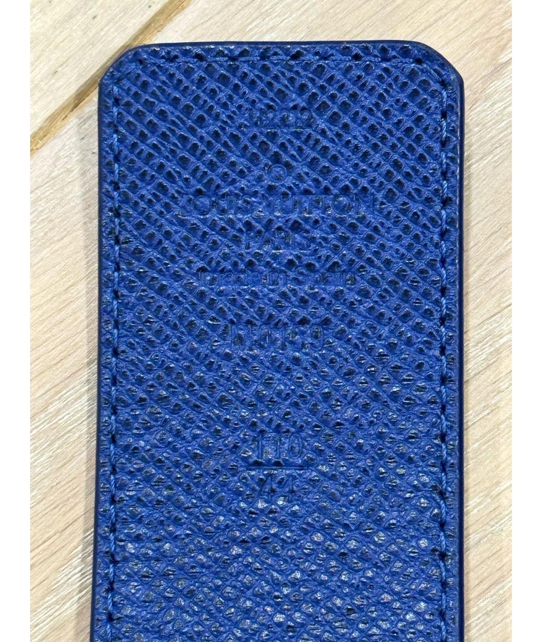 LOUIS VUITTON Синий кожаный ремень, фото 3