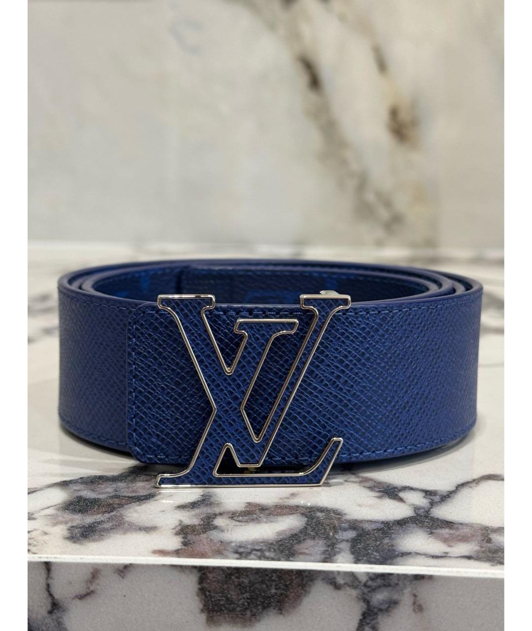 LOUIS VUITTON Синий кожаный ремень, фото 2