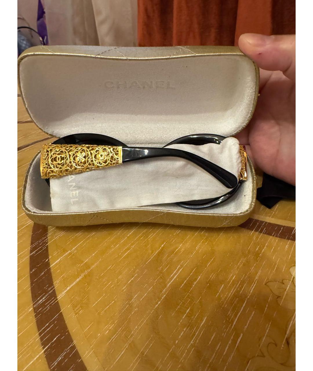 CHANEL Черные пластиковые солнцезащитные очки, фото 4