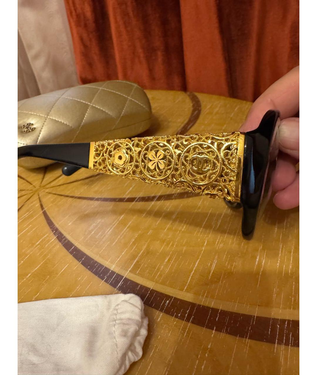 CHANEL Черные пластиковые солнцезащитные очки, фото 3