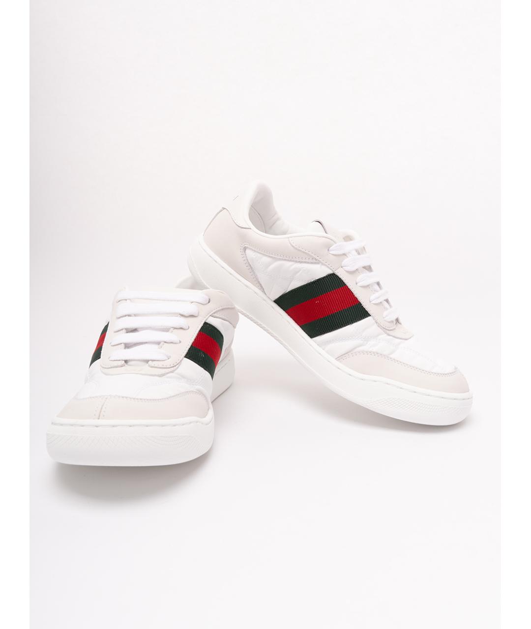 GUCCI Белые текстильные кроссовки, фото 6