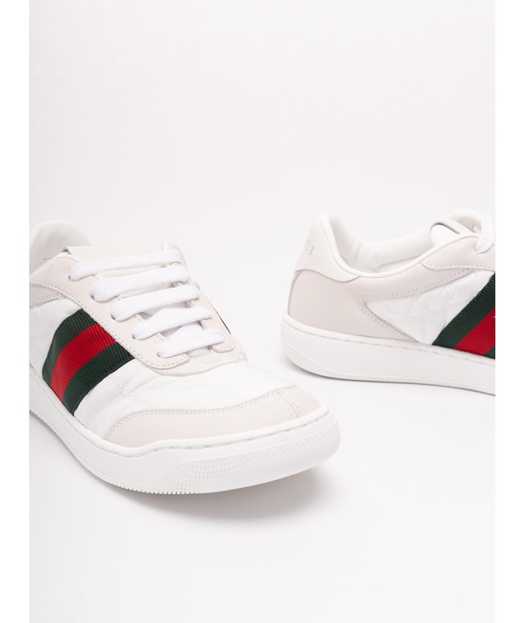 GUCCI Белые текстильные кроссовки, фото 5
