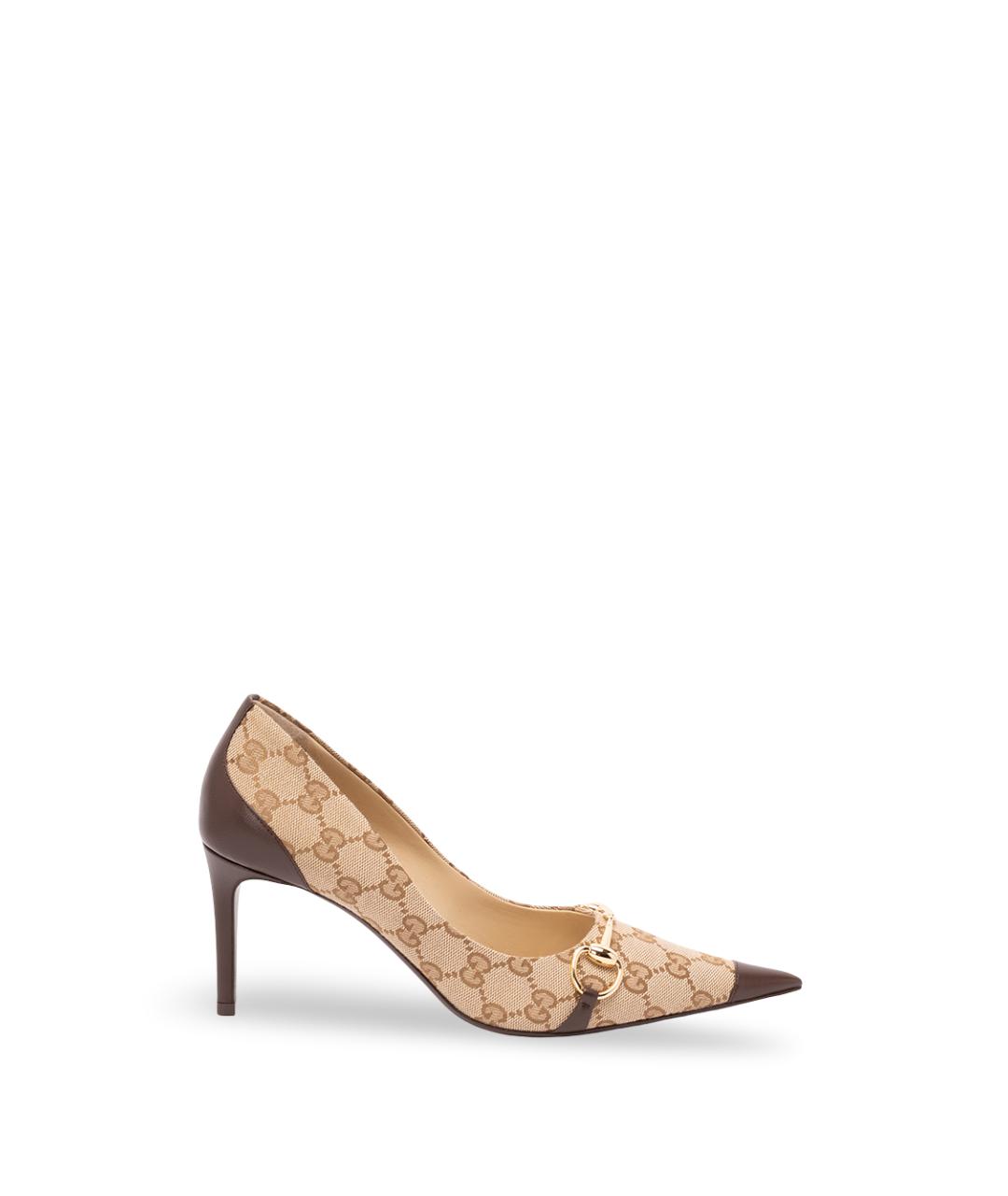 GUCCI Бежевые текстильные туфли, фото 1