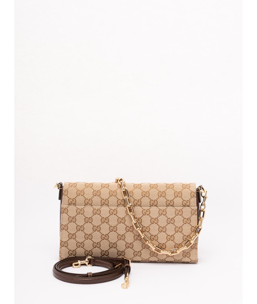 GUCCI Бежевая тканевая сумка через плечо, фото 3