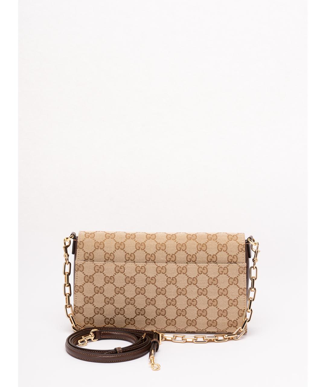 GUCCI Бежевая тканевая сумка через плечо, фото 2