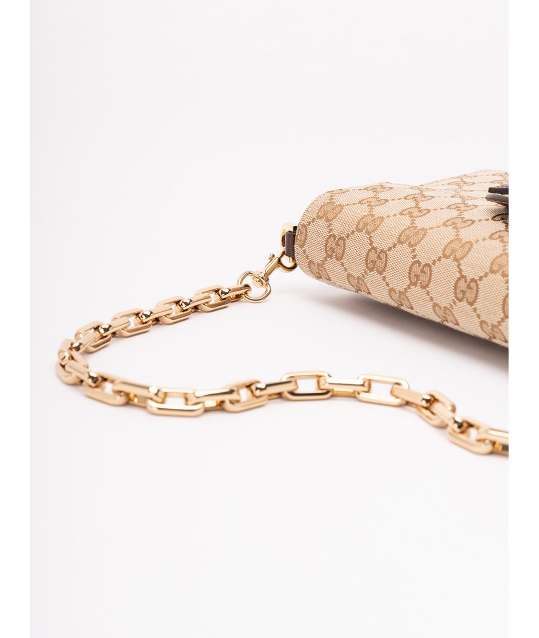GUCCI Бежевая тканевая сумка через плечо, фото 5