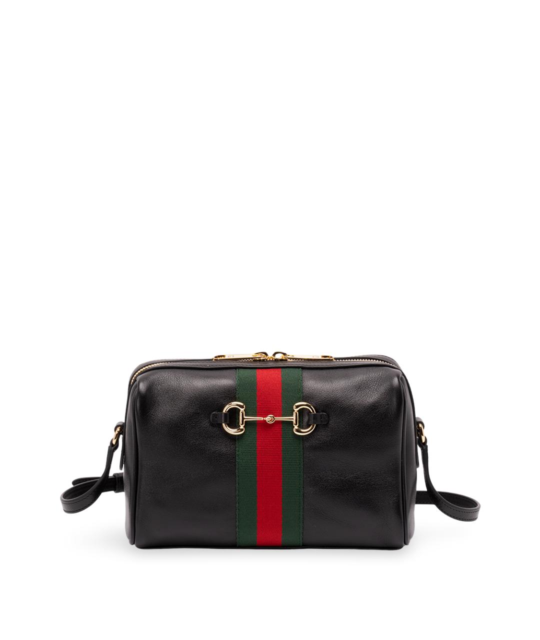 GUCCI Черная кожаная сумка через плечо, фото 1