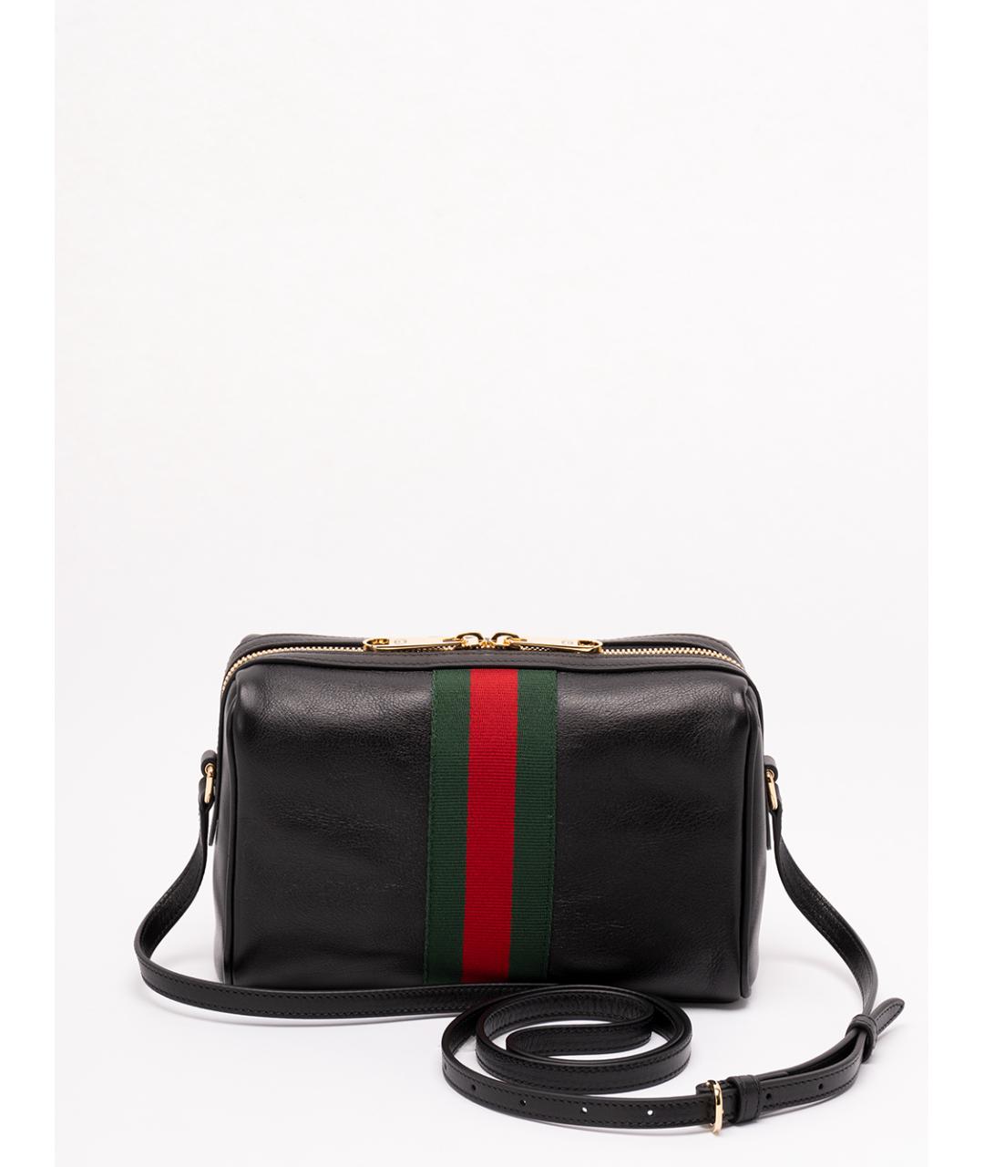 GUCCI Черная кожаная сумка через плечо, фото 2