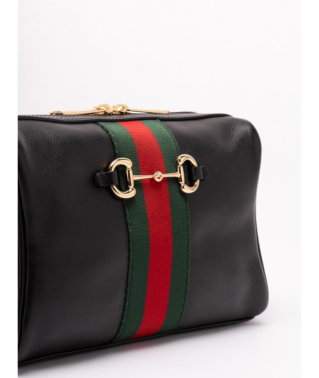 GUCCI Черная кожаная сумка через плечо, фото 4