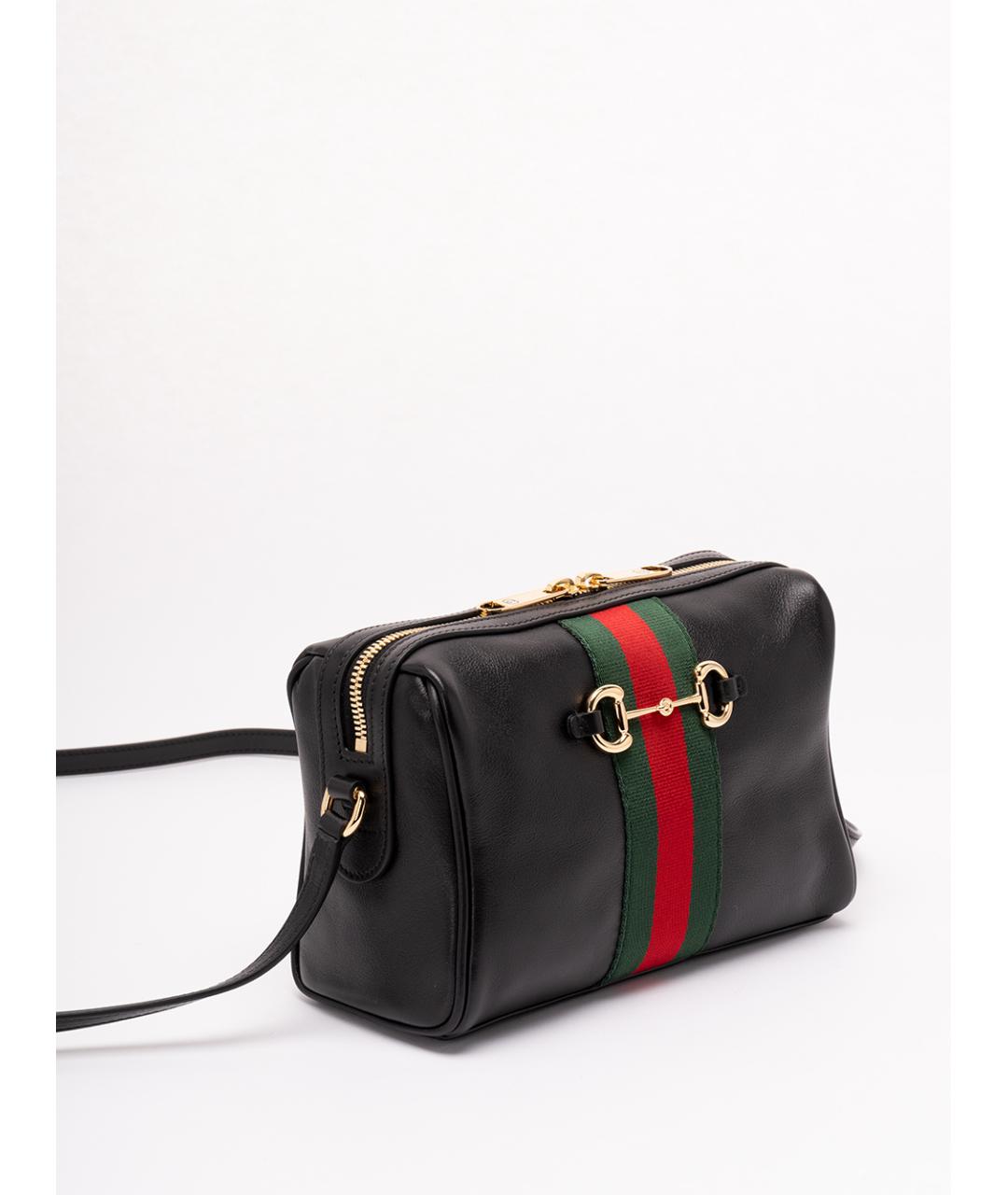 GUCCI Черная кожаная сумка через плечо, фото 3