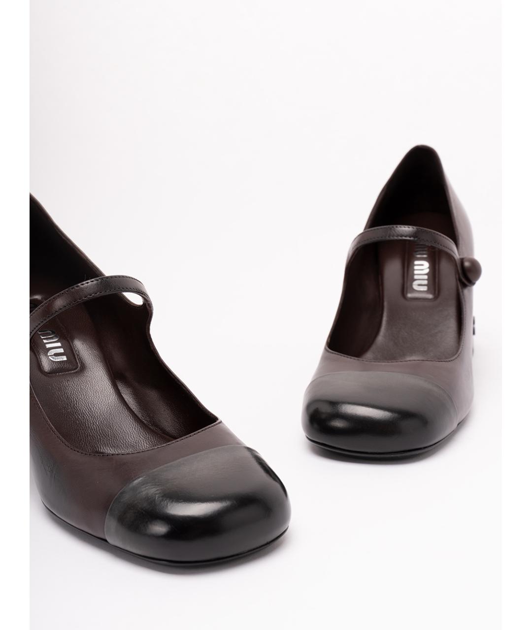 MIU MIU Мульти кожаные туфли, фото 4