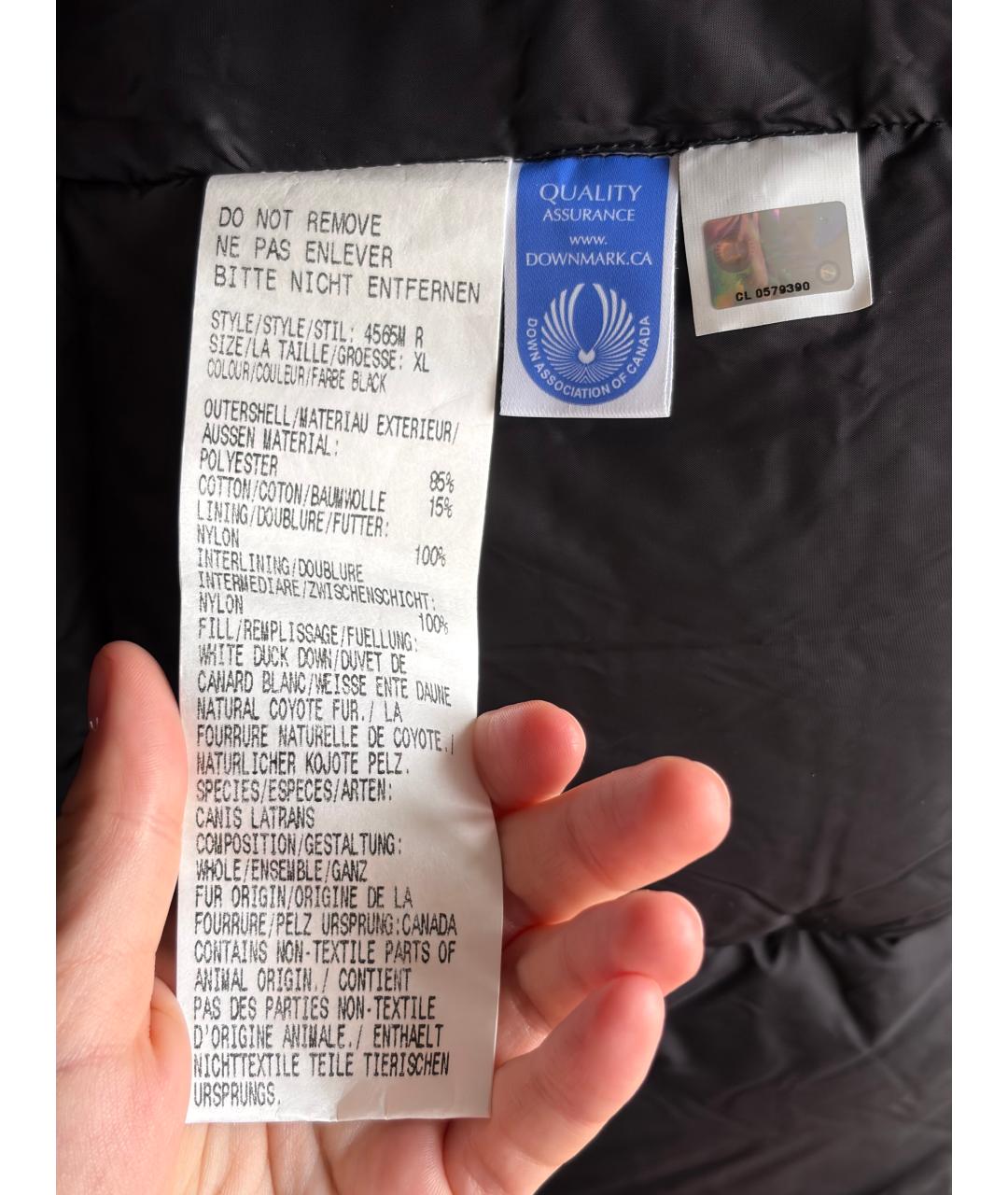 CANADA GOOSE Черная хлопковая парка, фото 8