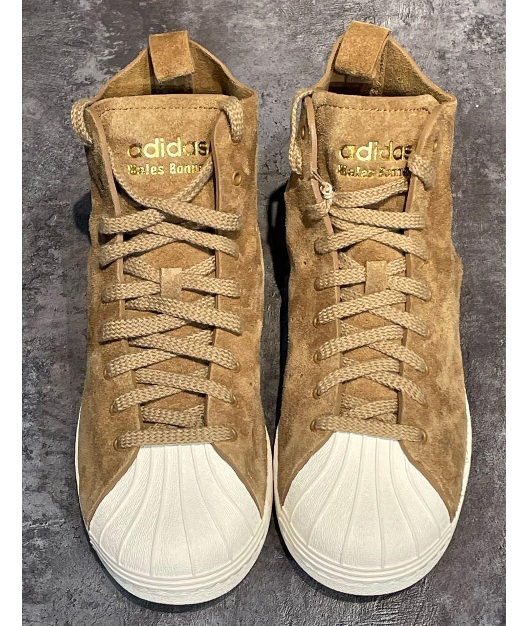 ADIDAS Коричневые замшевые высокие кроссовки / кеды, фото 6