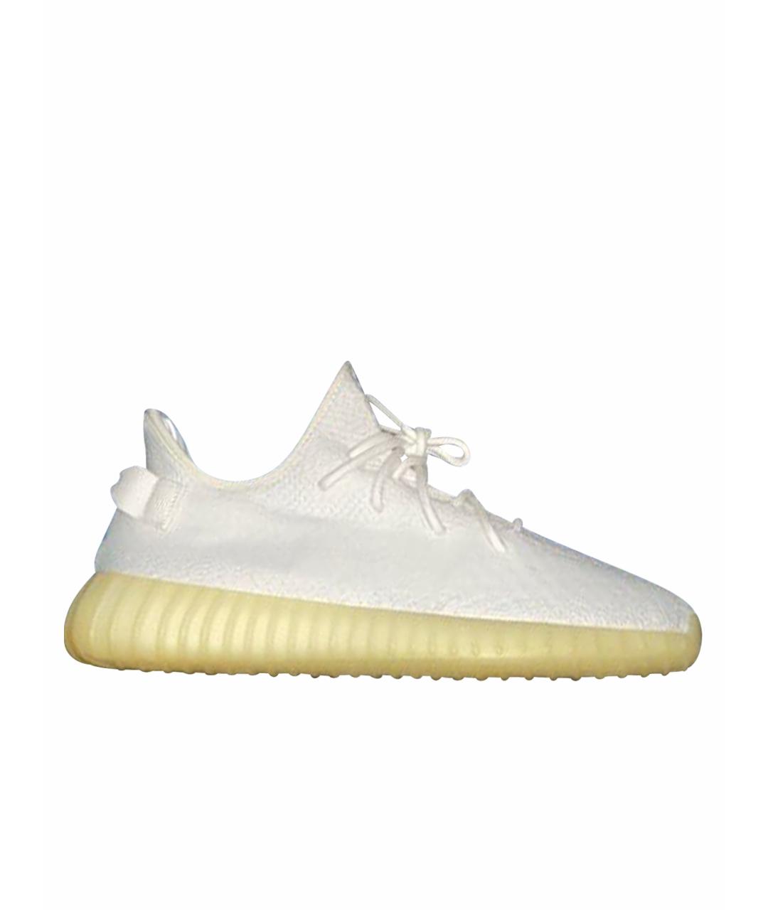 ADIDAS YEEZY Белые текстильные низкие кроссовки / кеды, фото 1