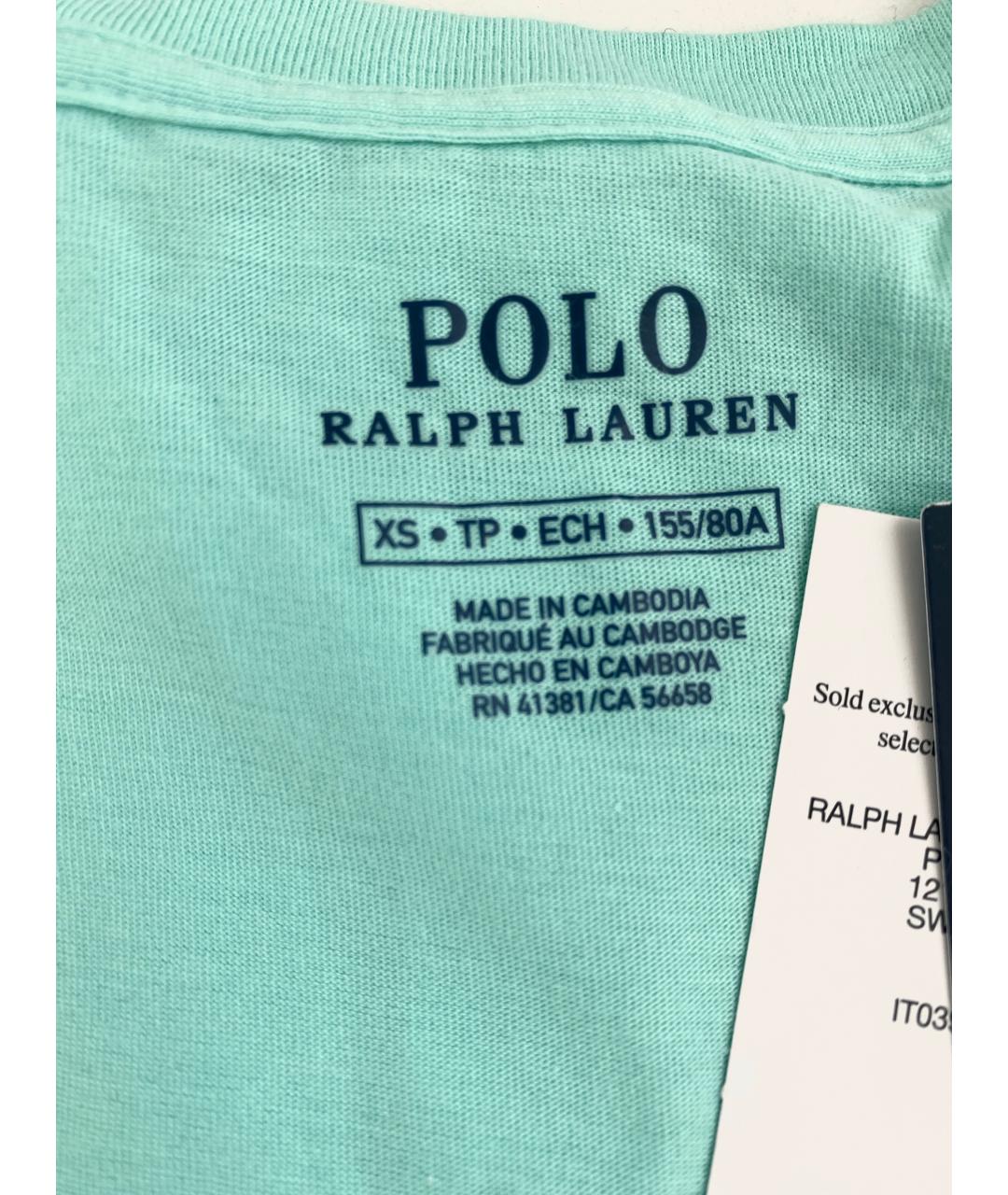 POLO RALPH LAUREN Зеленая хлопковая футболка, фото 3