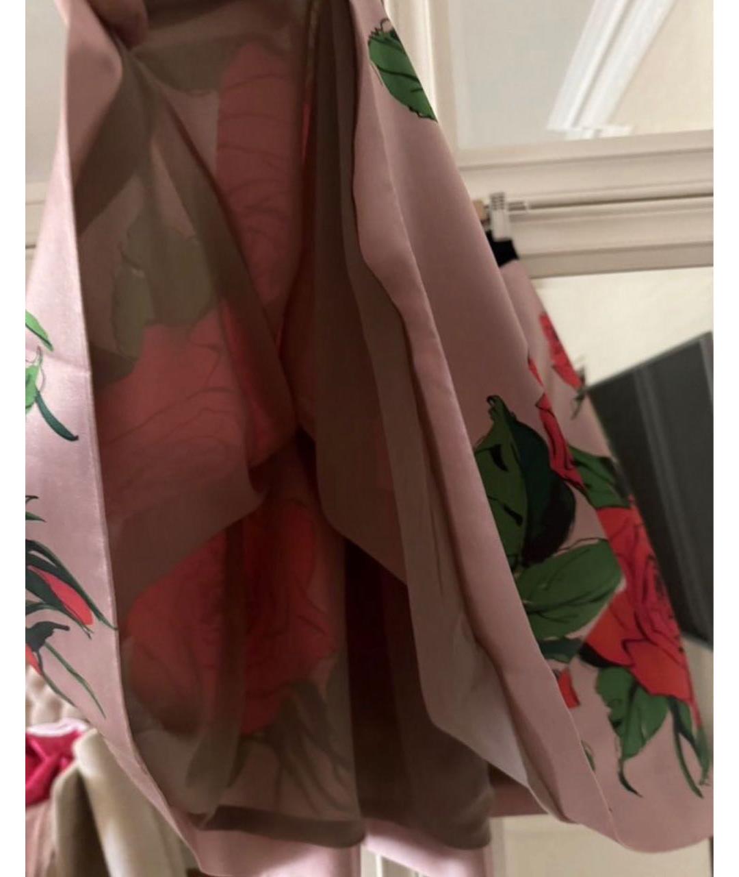 BLUMARINE Розовая шелковая юбка миди, фото 7