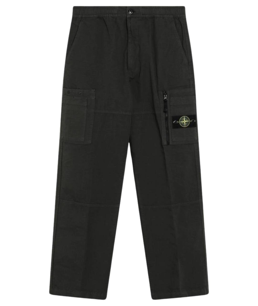 STONE ISLAND Серые хлопковые повседневные брюки, фото 1