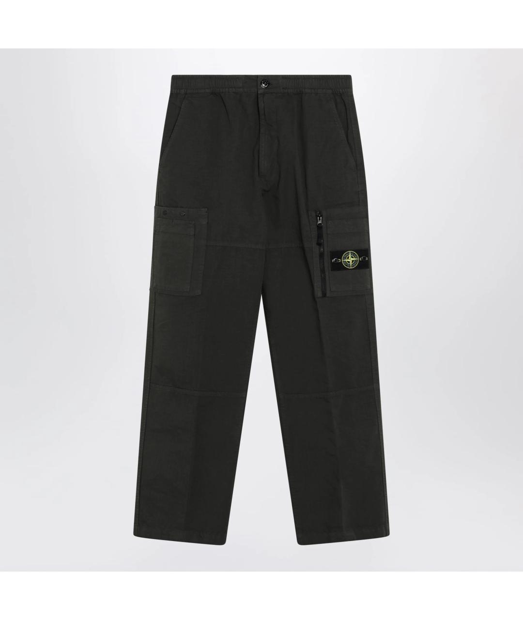 STONE ISLAND Серые хлопковые повседневные брюки, фото 3