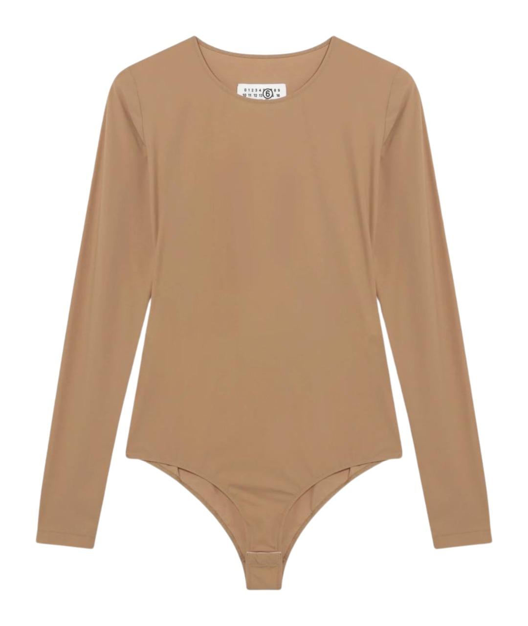 MM6 MAISON MARGIELA Бежевое полиэстеровое боди, фото 1