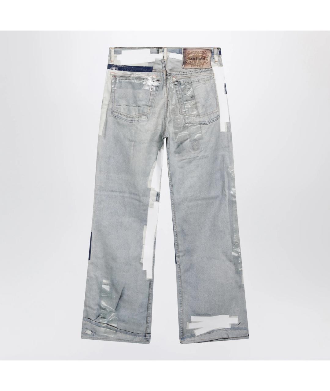 ACNE STUDIOS Голубые хлопковые прямые джинсы, фото 2
