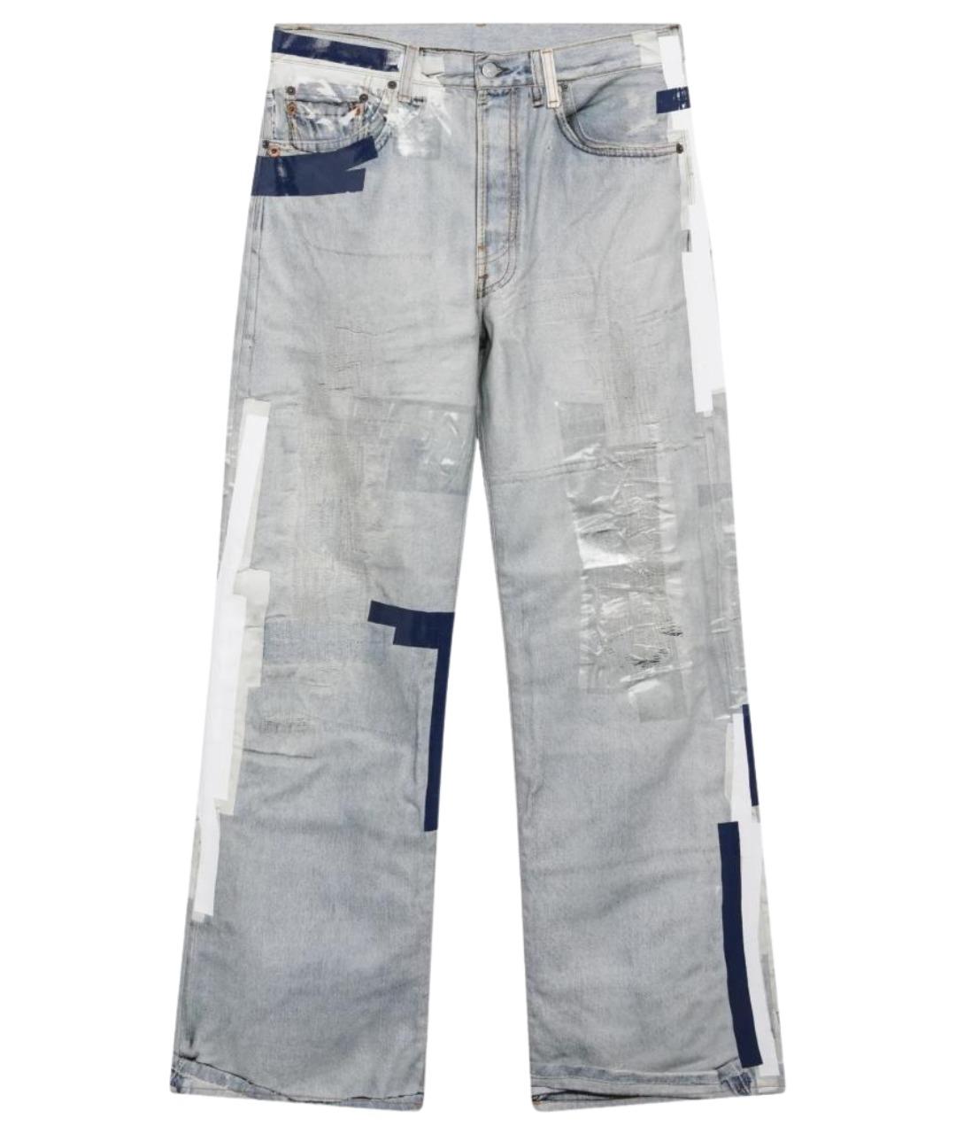 ACNE STUDIOS Голубые хлопковые прямые джинсы, фото 1