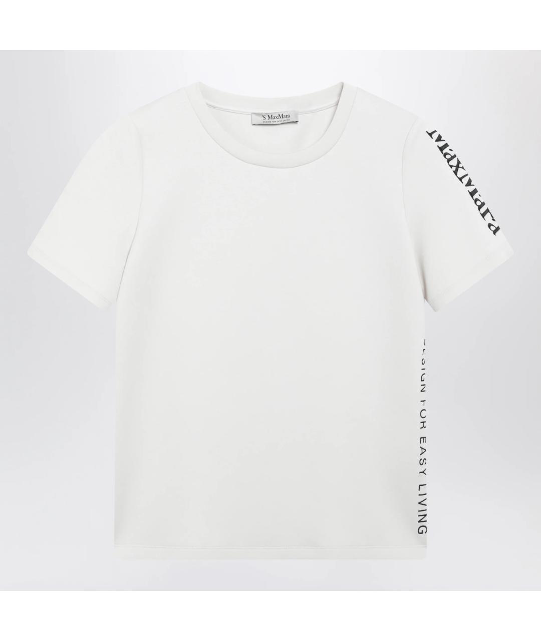 'S MAX MARA Бежевая хлопковая футболка, фото 3