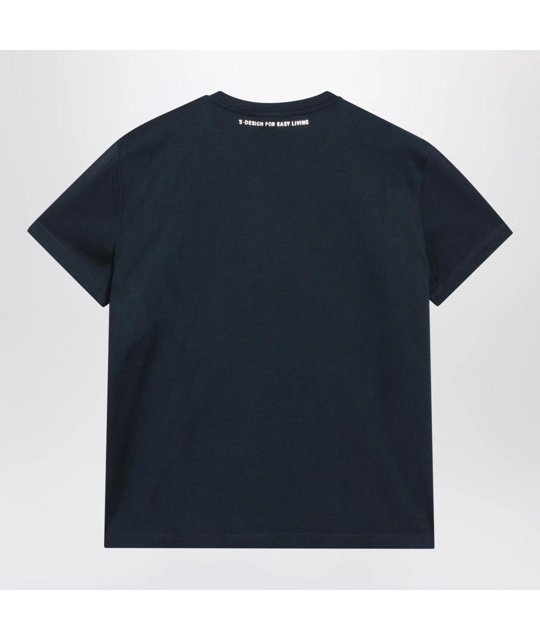'S MAX MARA Синяя хлопковая футболка, фото 2