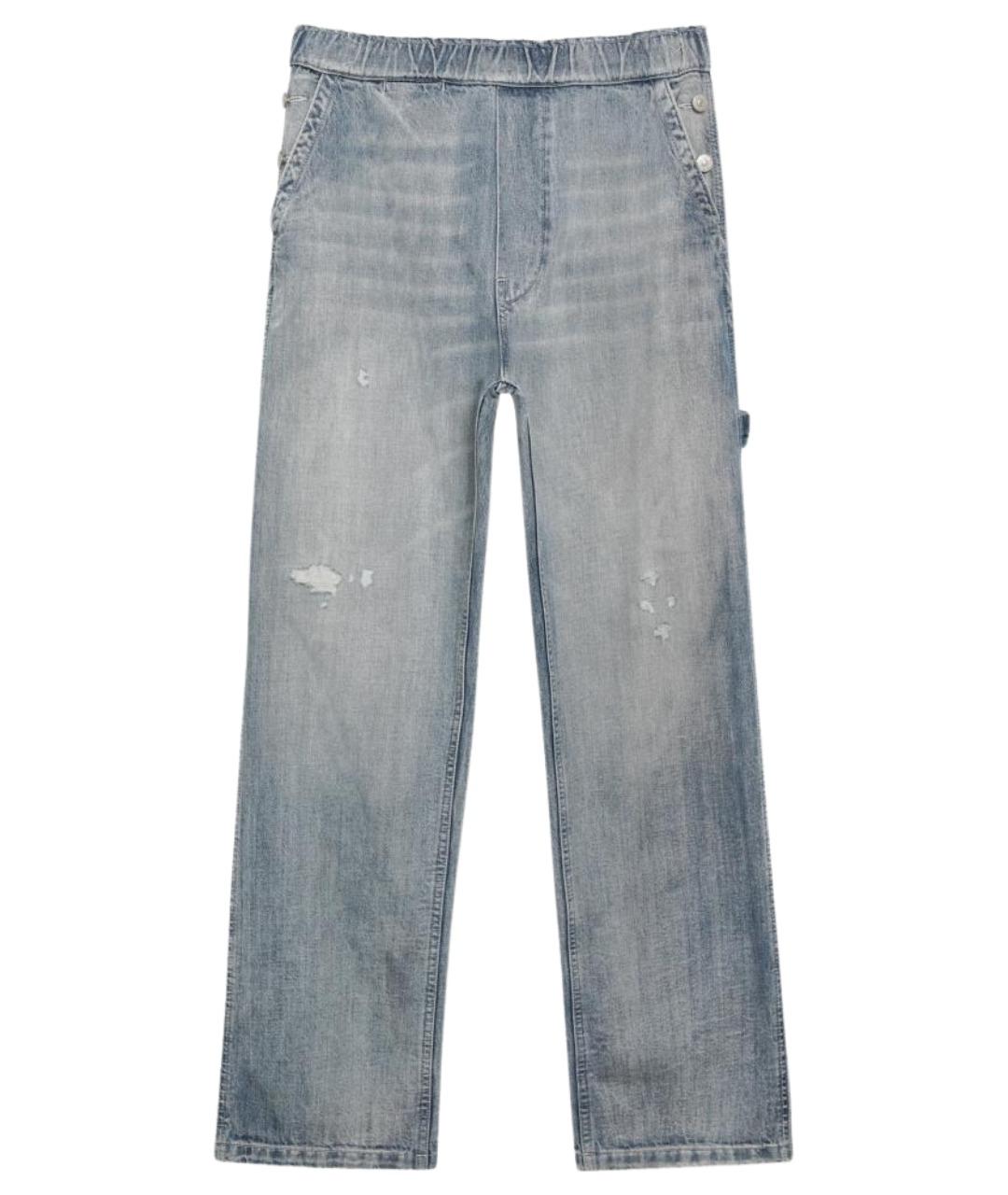 MM6 MAISON MARGIELA Синие хлопковые прямые джинсы, фото 1