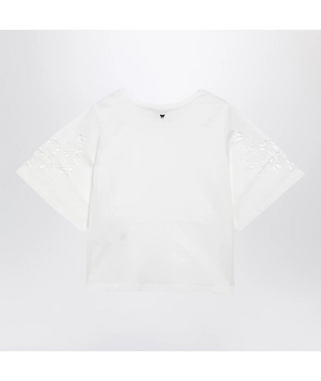 WEEKEND MAX MARA Белая хлопковая футболка, фото 2
