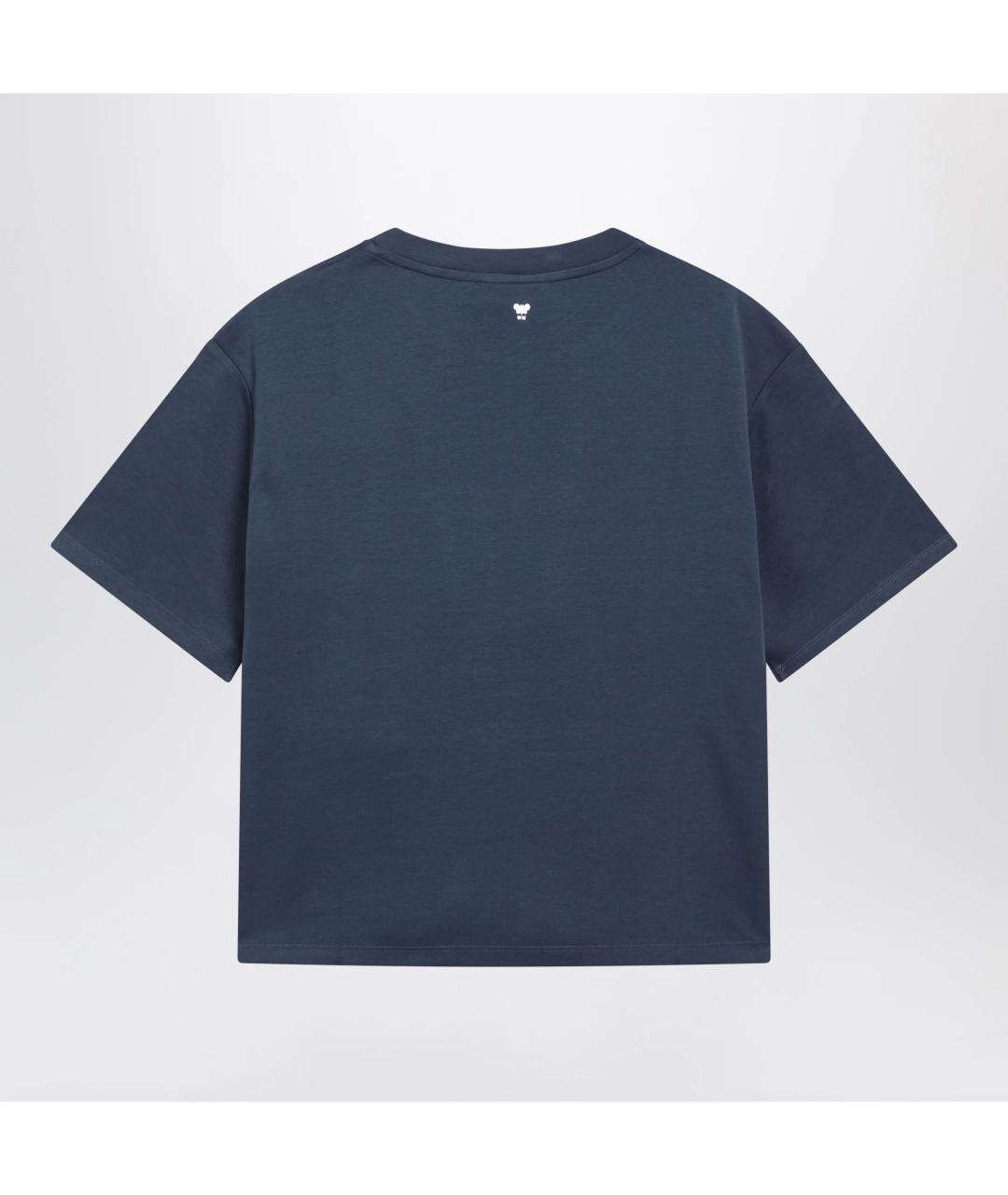 WEEKEND MAX MARA Синяя хлопковая футболка, фото 2