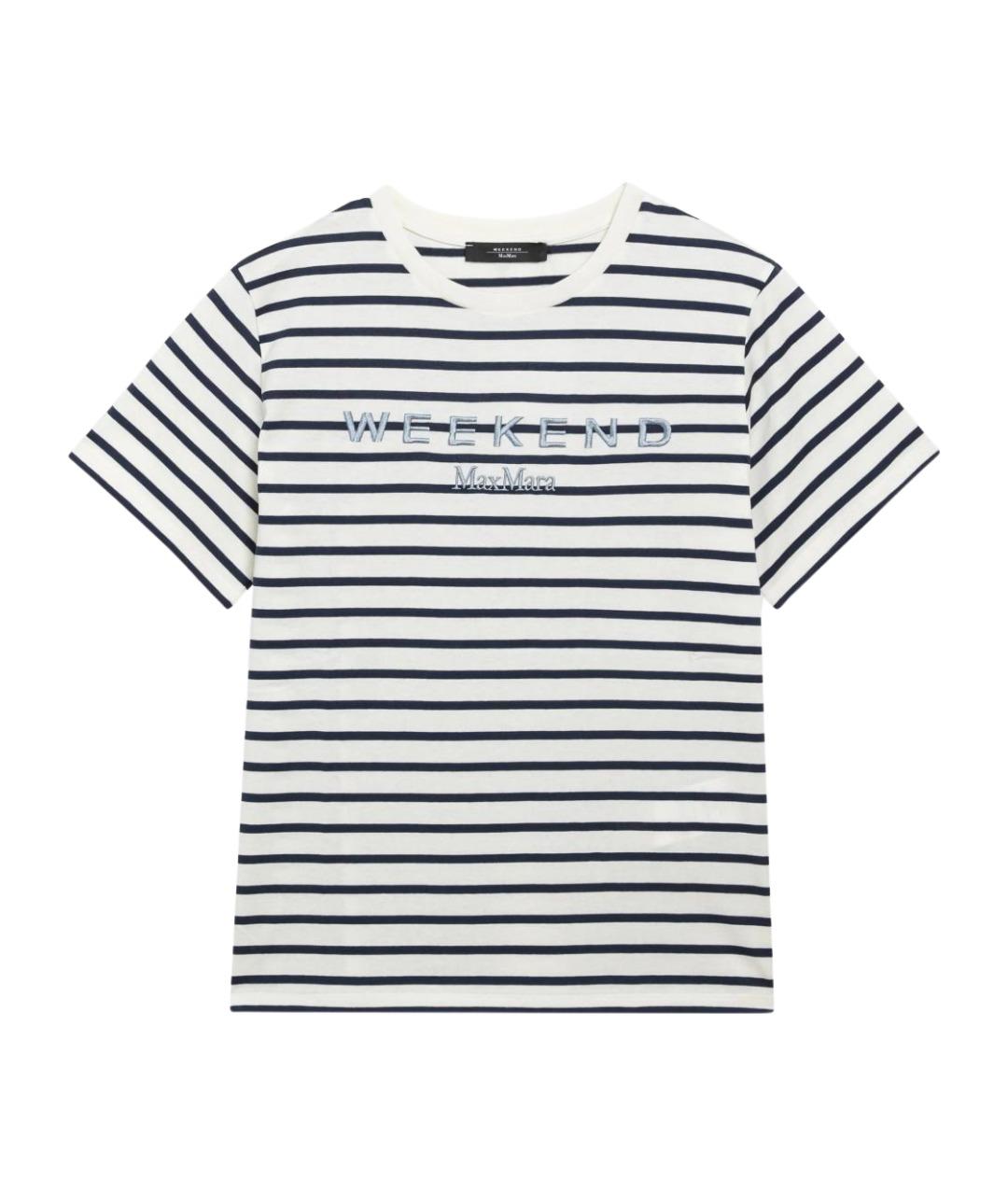 WEEKEND MAX MARA Синяя хлопковая футболка, фото 1