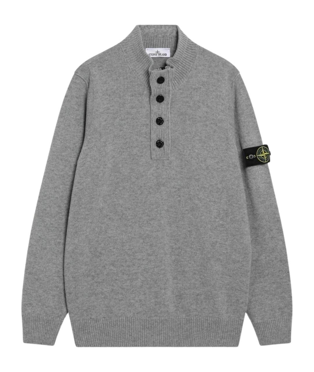 STONE ISLAND Серый шерстяной джемпер / свитер, фото 1