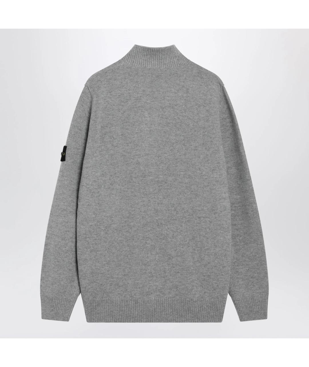 STONE ISLAND Серый шерстяной джемпер / свитер, фото 2
