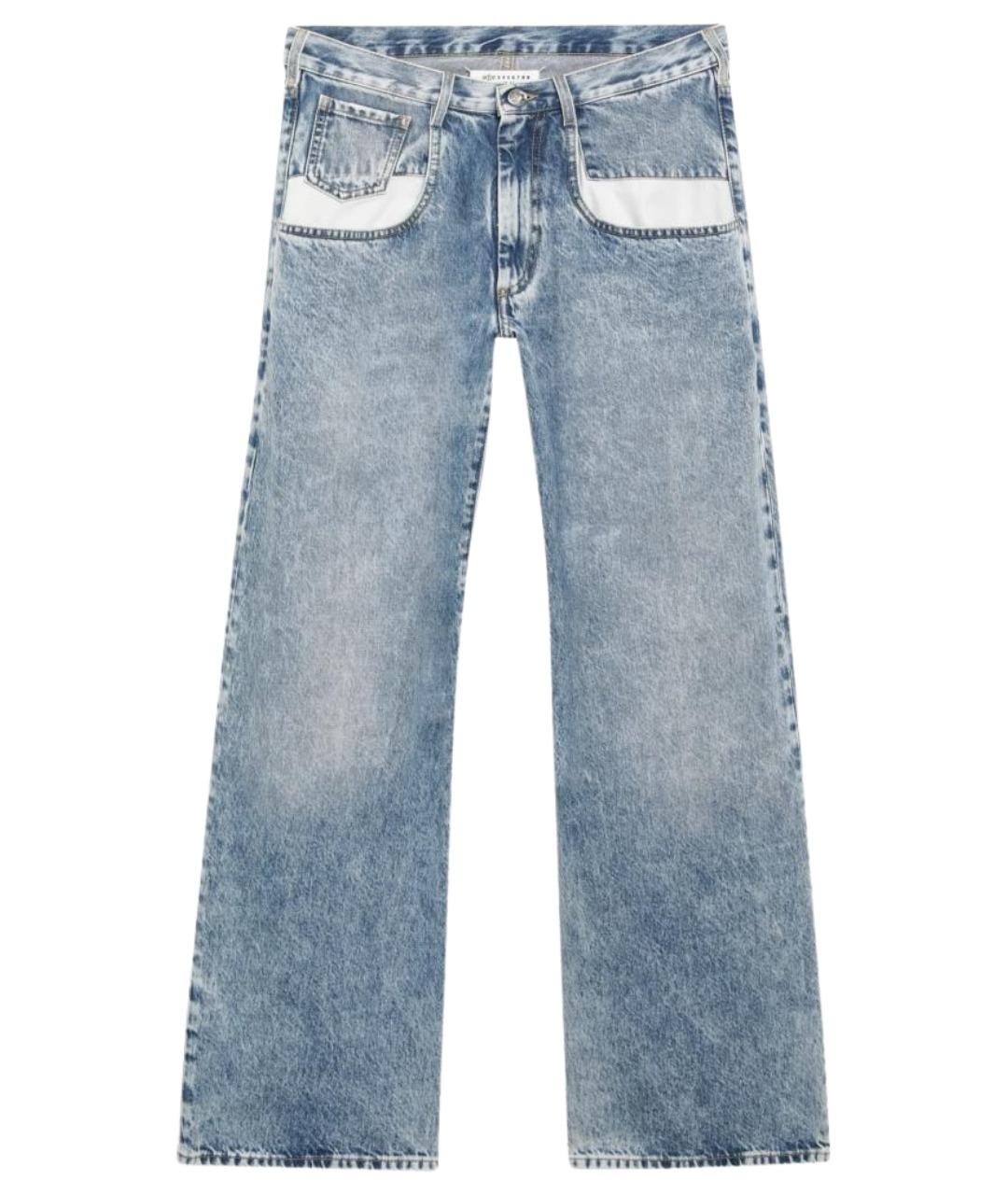 MAISON MARGIELA Голубые хлопковые прямые джинсы, фото 1