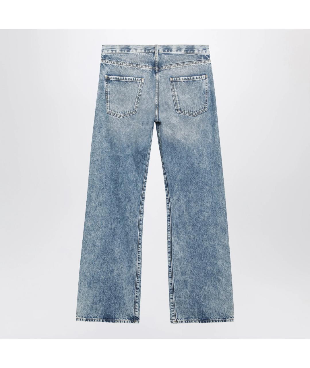 MAISON MARGIELA Голубые хлопковые прямые джинсы, фото 2